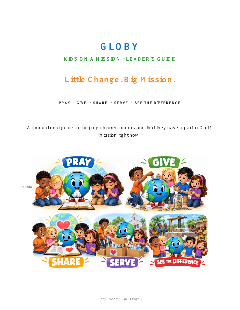 Cover of the illustrated Globy Kids on a Mission Leader’s Guide